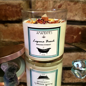 Laguna Beach Crystal-infused Soy Candle 9oz.