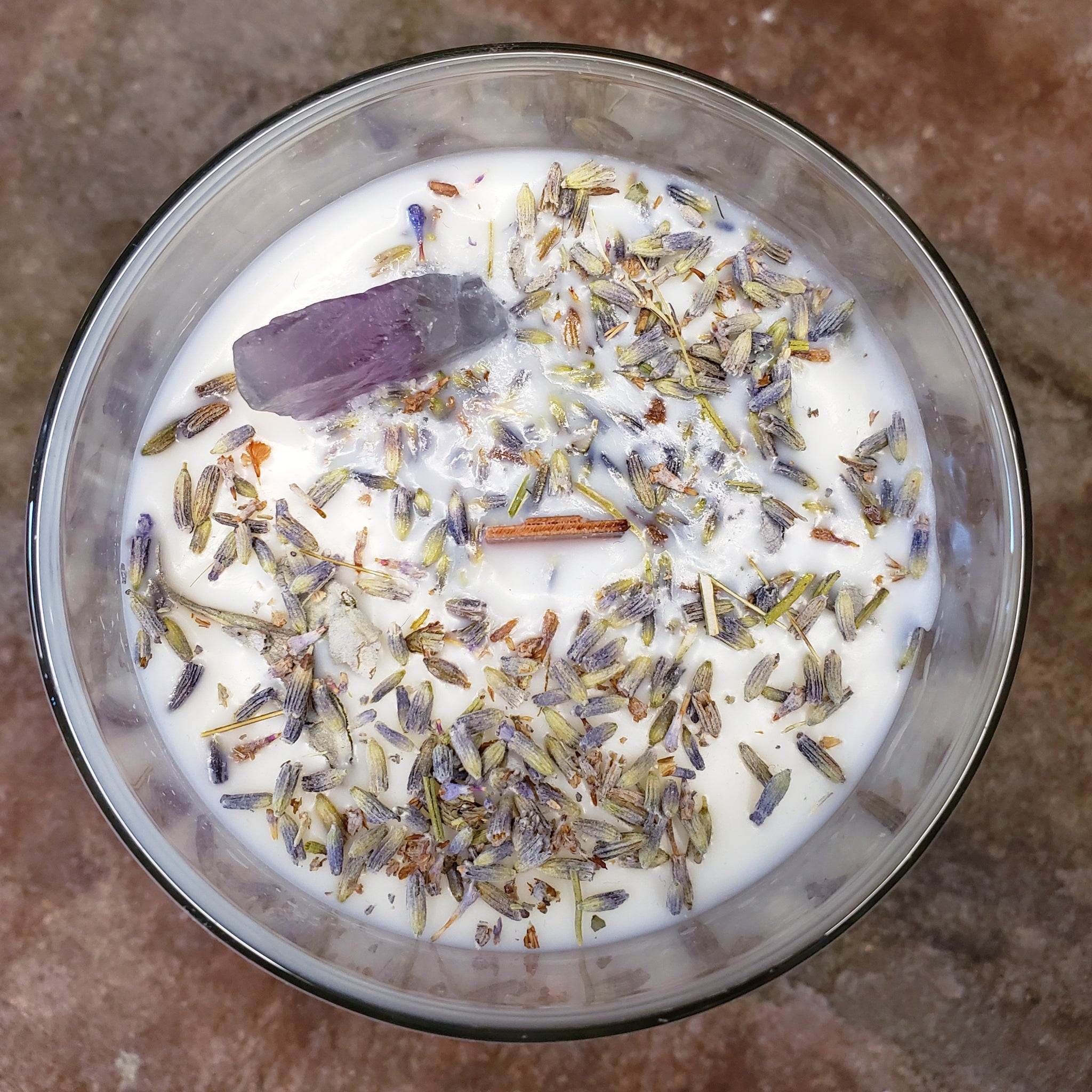 Lavender Crystal-infused Candle (Lidded)