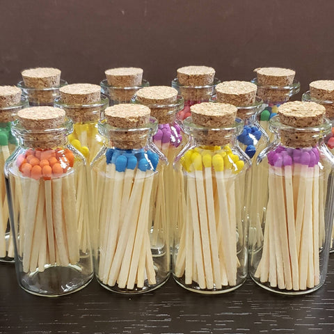 Colored Matches in Glass Vial